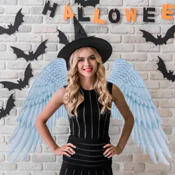 

Mardi Gras Halloween Theme Party Black/White Adult Unisex Angel Wings Devil Wings Costume Party Cosplay Costume