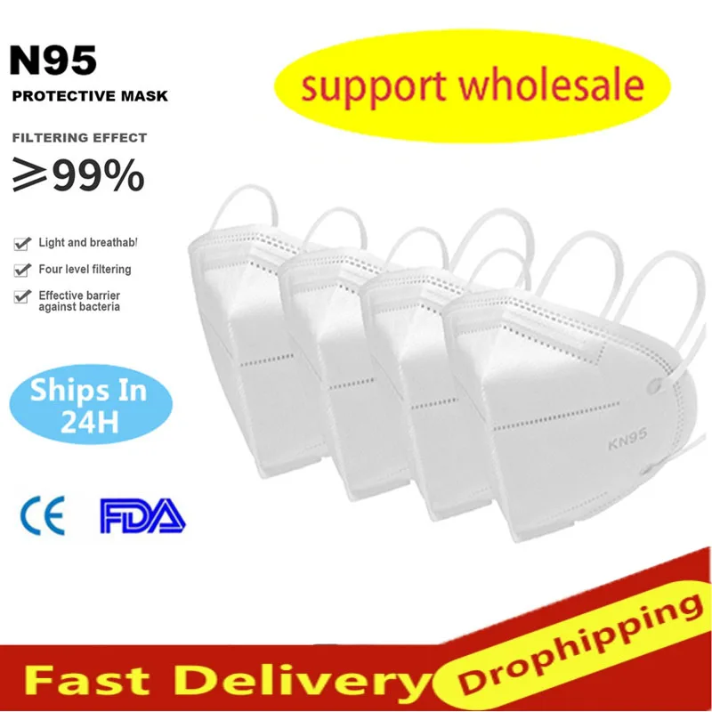 

10/20/30pcs KN95 N95 Mask Breathable Face Masks CE FDA N95 Mask 95% Filtration No Respirator Dustproof Feature As Ffp3 Ffp2 Kf94
