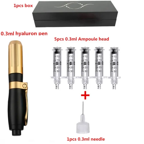 Pressure Hyaluronic Acid Pen High Density Metal 2 IN 1 for Anti Wrinkle Lip Injection Hyaluron Gun Atomizer Hyaluron Pen