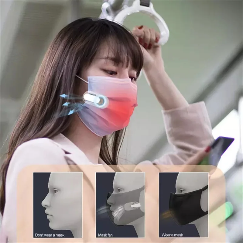 USB Rechargeable Portable Fan For Face Mask Clip-On Air Filter Smart Mask Air Purifying Electric Valve Filter Facial Fans 2