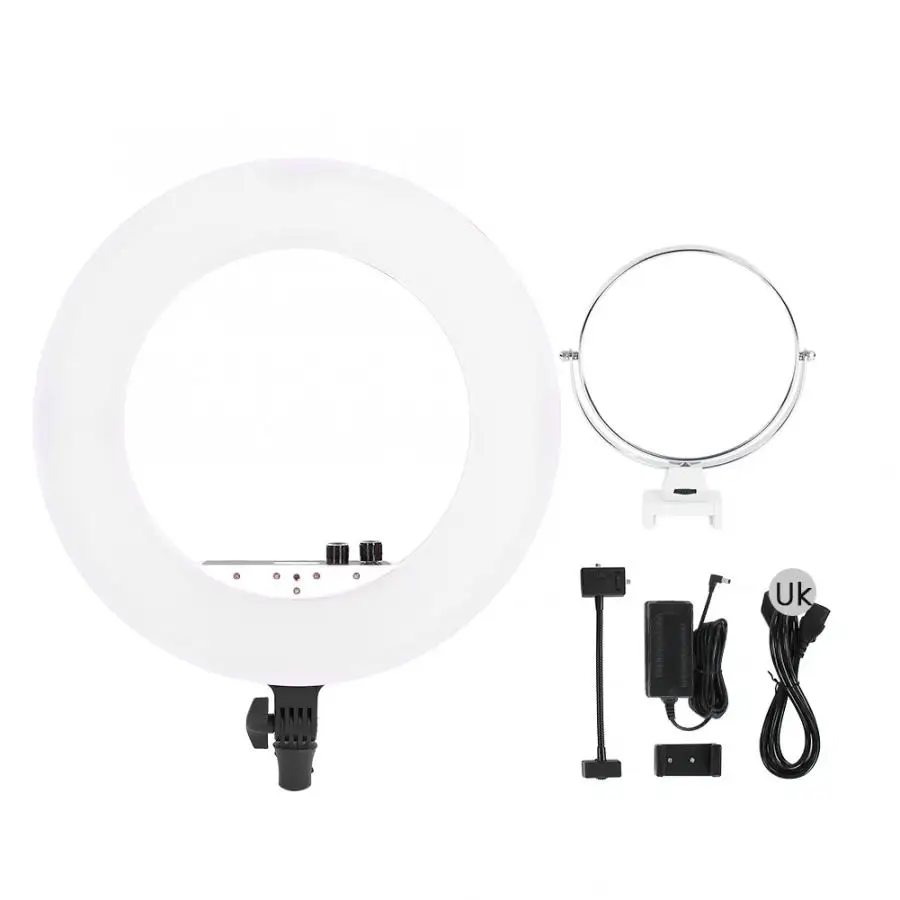 Dimmable светодиодный селфи кольцо свет фотографии видео живое Освещение 3200 K-5600 K теплый или холодный свет макияж лампа Инструмент