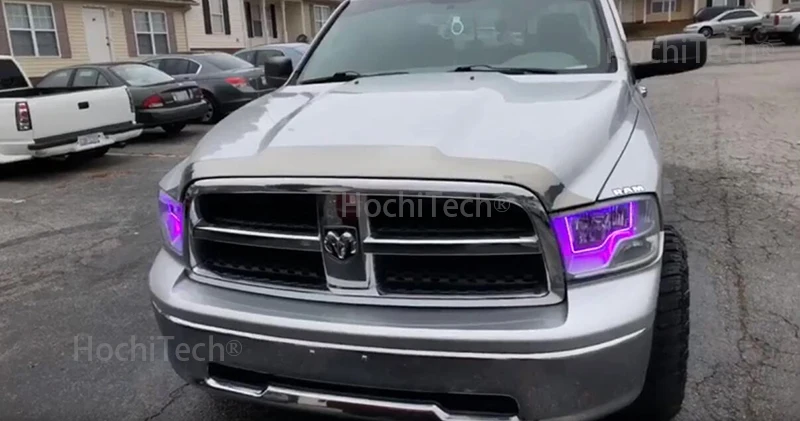 RGB Angel Eyes Multi-Color LED Ring Turnning Light DRL Car Headlight Taillight Angel Eyes For 2009- Dodge RAM Truck