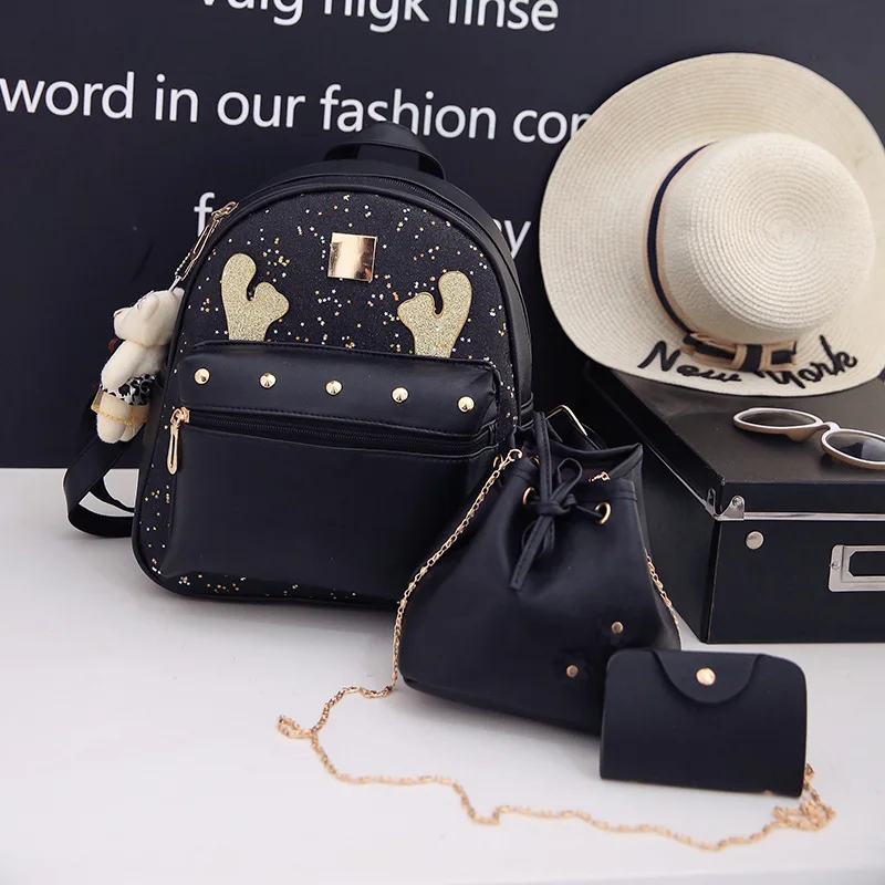 2019 summer new three-piece backpack college style casual fashion combination | Багаж и сумки