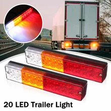 2 pces 12 v 24 v 20 led caminhão reboque luz da cauda luz traseira luzes de freio indicador de sinal lâmpada para carro caminhão ônibus