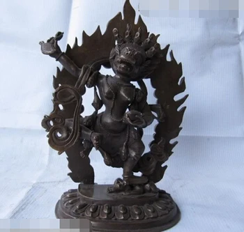 

002091 8"China classical Pure Bronze VAJRAPANI Mahakala Buddha
