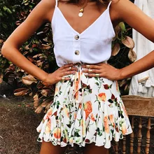 Женские Модные плиссированные юбки с высокой талией с принтом мини юбки женские сексуальные кружевные юбки с бантом женские летние короткие тонкие уличные