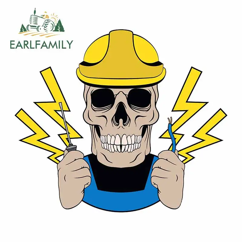 EARLFAMILY 13 см для инженера электричества Череп виниловый материал автомобильные