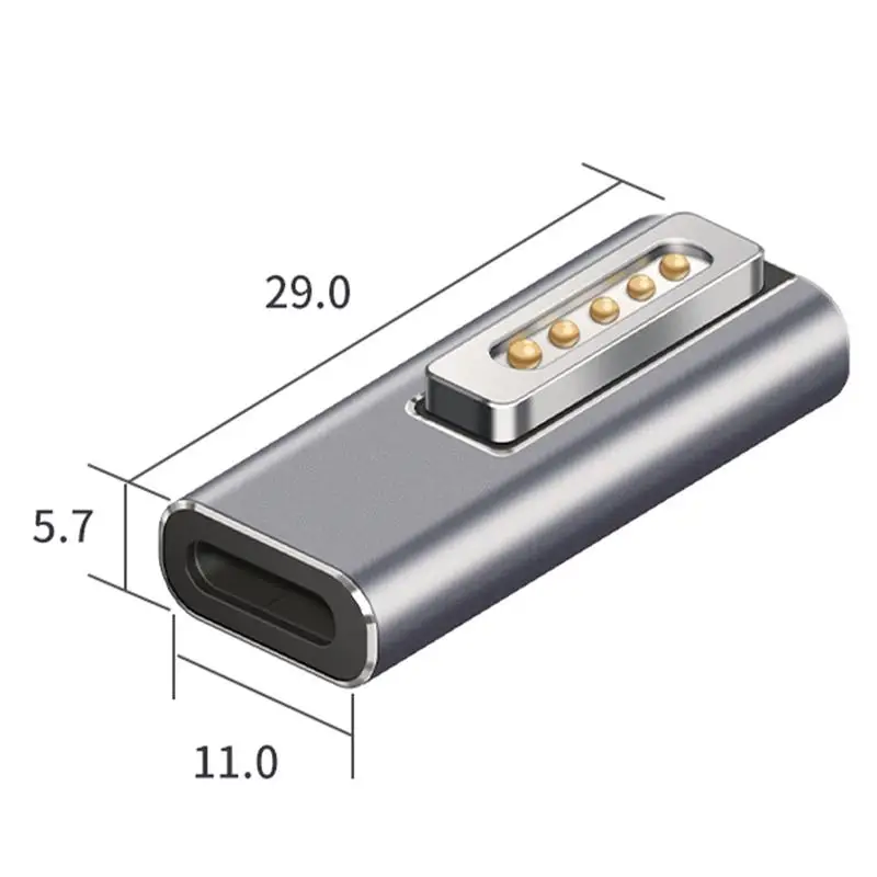 High Quality Magnetic USB C Adapter Type C to Magsaf* 2 /DC5521 to magsaf1 Connector PD Quick Charge Adapter For MacBook Air/Pro