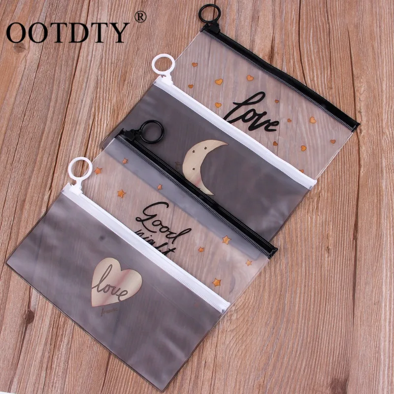 OOTDTY Moon Star прозрачный ПВХ пенал милое сердце для детей корейский канцелярский студенческий