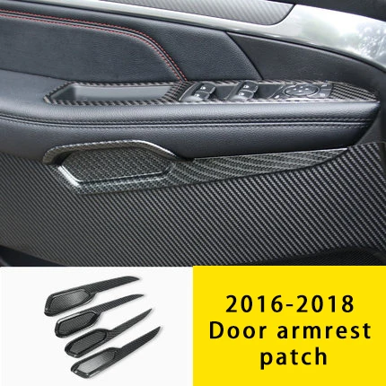 Для Ford Explorer- подлокотник двери из углеродного волокна патч формовочная отделка 4 шт - Цвет: Door armrest patch