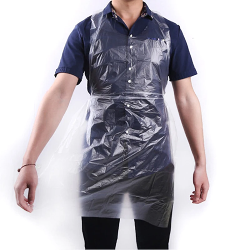 Details about   100pcs/Pack Disposable Aprons Waterproof And Oil-proof PE Plastic Cooking Aprons 