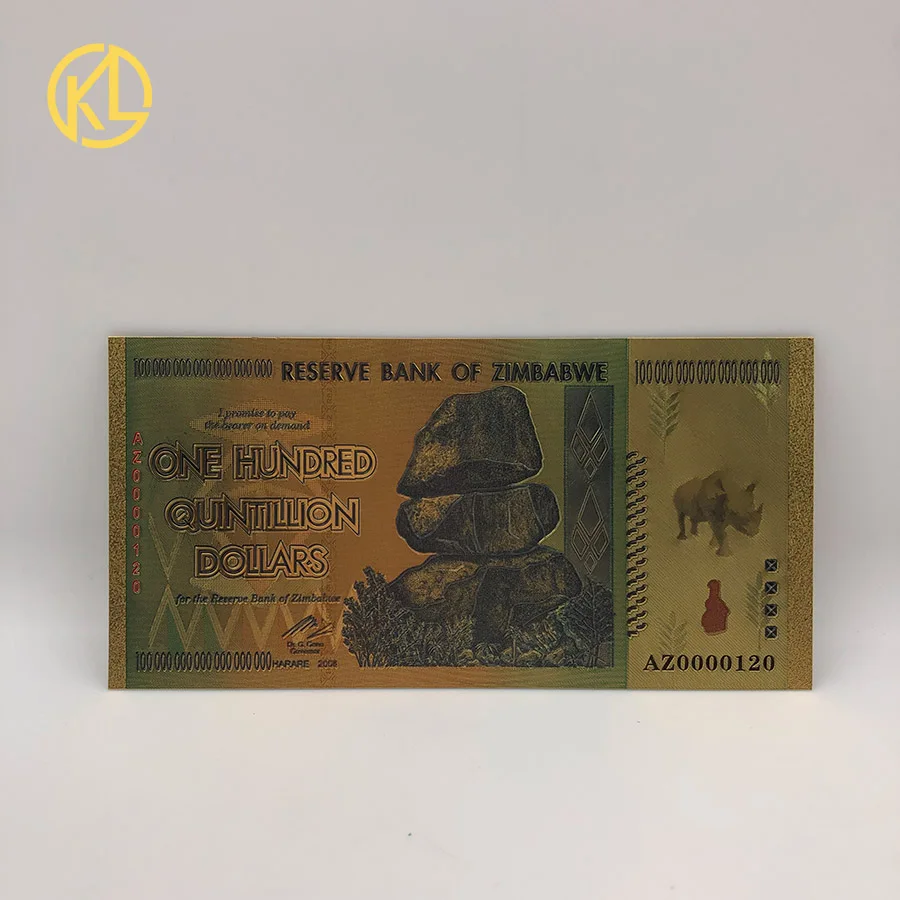 100Quintillion120 100 шт./лот, Банкнота нового типа, одна четырехзвездочная банкнота из золотой фольги, бизнес-подарок - Цвет: 100Quintillion120