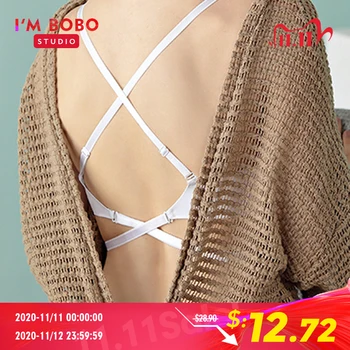 

New Style 2020 Dot Mesh Thin Bra Triangular Woman Soft Seamless Backless Beautiful Back Sexy Bralette Encaje Mujer