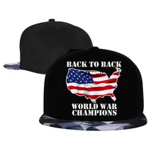 Назад к спине чемпионы мировой войны мужские и женские шляпы дальнобойщика, регулируемые хип-хоп Плоские бейсболки