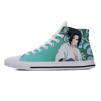 

Japanese Anime Naruto Uchiha Sasuke Fashion Cool Casual Canvas Shoes High Top Lightweight Breathable 3D Print Men women Sneakers