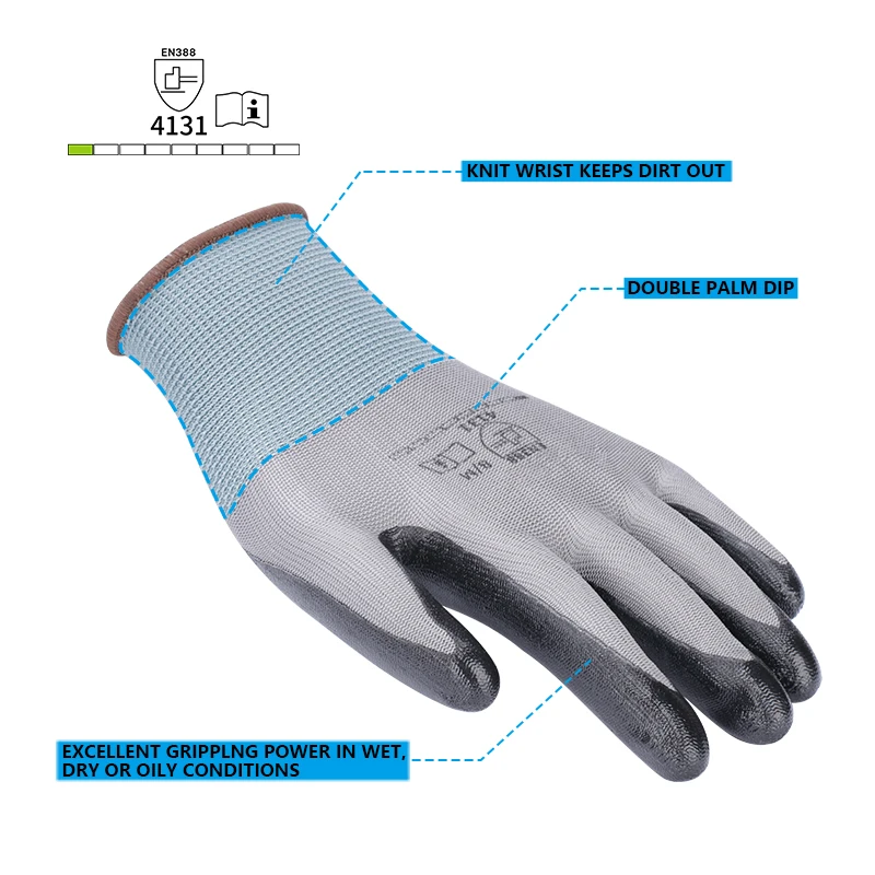 1/2/5/10/12 Pairs Work Gloves Security Protection Nitrile Gloves Smooth Working for Construction Gardening work gloves nitrile gloves protective gloves gardening gloves