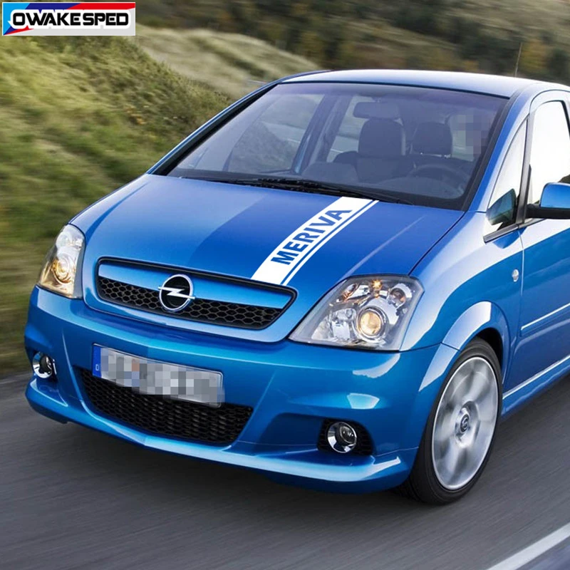 Sport Stripes Car Hood Bonnet Sticker For Opel MERIVA OPC Auto Engine Cover Decor Vinyl Decal Exterior Accessories (2)