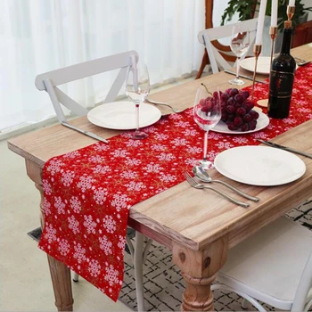 

180*35cm Christmas Table Runner Ornaments Christmas Decorations For Home New Year 2021 Noel Natal Party Table Flags Navidad 2020