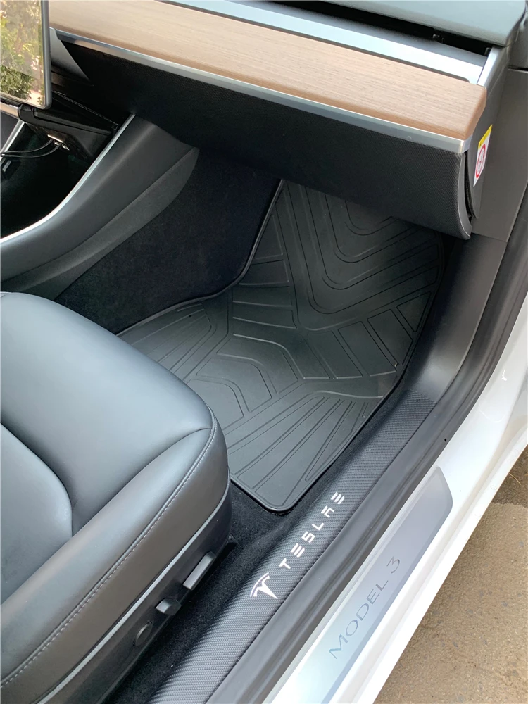 Пользовательские без запаха передние и задние сиденья ковры водонепроницаемые резиновые коврики для автомобиля для Tesla модель 3 rhd LHD правый и левый руль