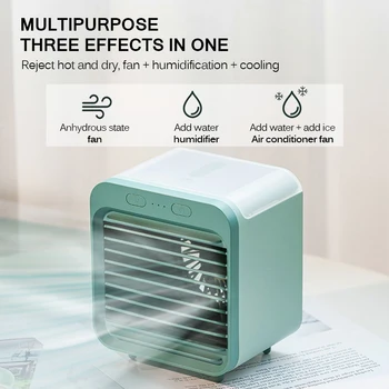 

2020 USB Rechargeable Water-Cooled Air Conditioner Desktop Wide Angle Rapid Cooling Fan Portable Air Cooler