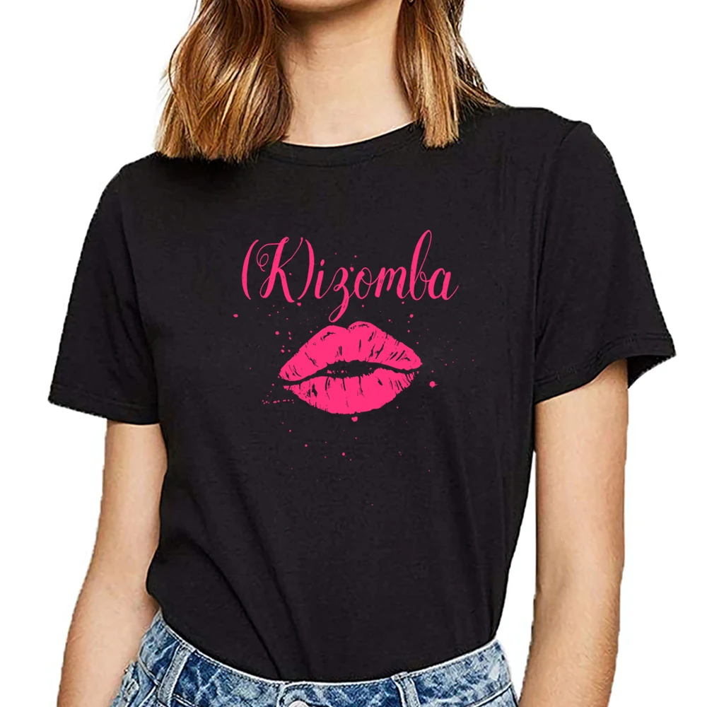 Женская футболка kizomba с забавным принтом в виде губ Харадзюку