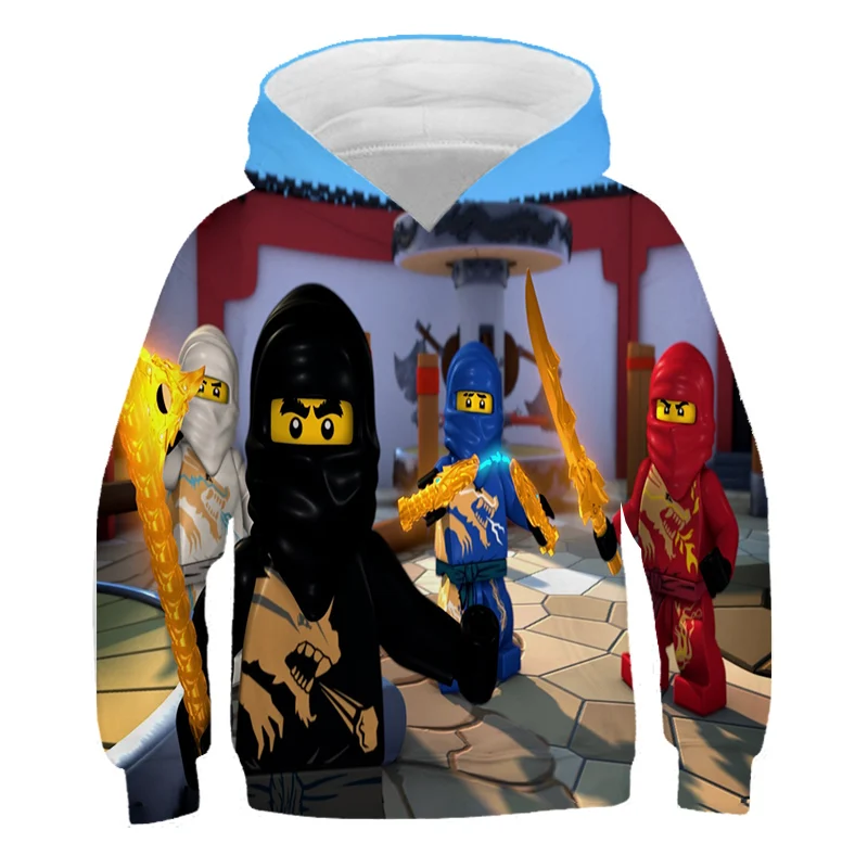 Детский топ Ninjago для мальчиков одежда из полиэстера с длинным рукавом и принтом осенняя худи малышей в