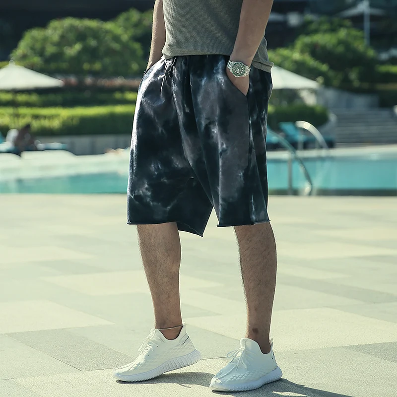 Окрашенные брюки для мужчин, физиологичные брюки свободные шорты летние модные мужские спортивные брюки k1018-2