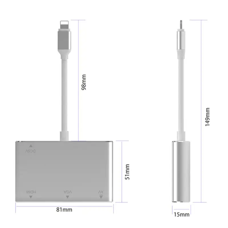 Переходник для аудиотв с разъемом VGA и HDMI совместимый iPhone X 8 6S iPad серии YH2 |
