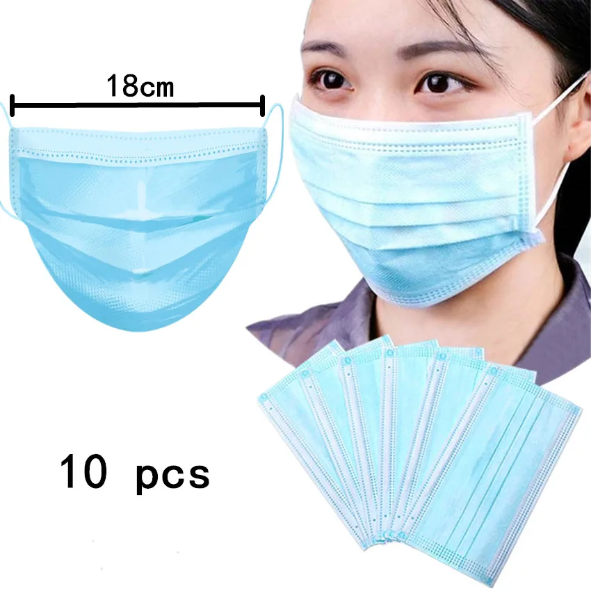 

10pcs Anti-Dust Dustproof Disposable Earloop Face Mouth Masks Facial Protective Cover Masks