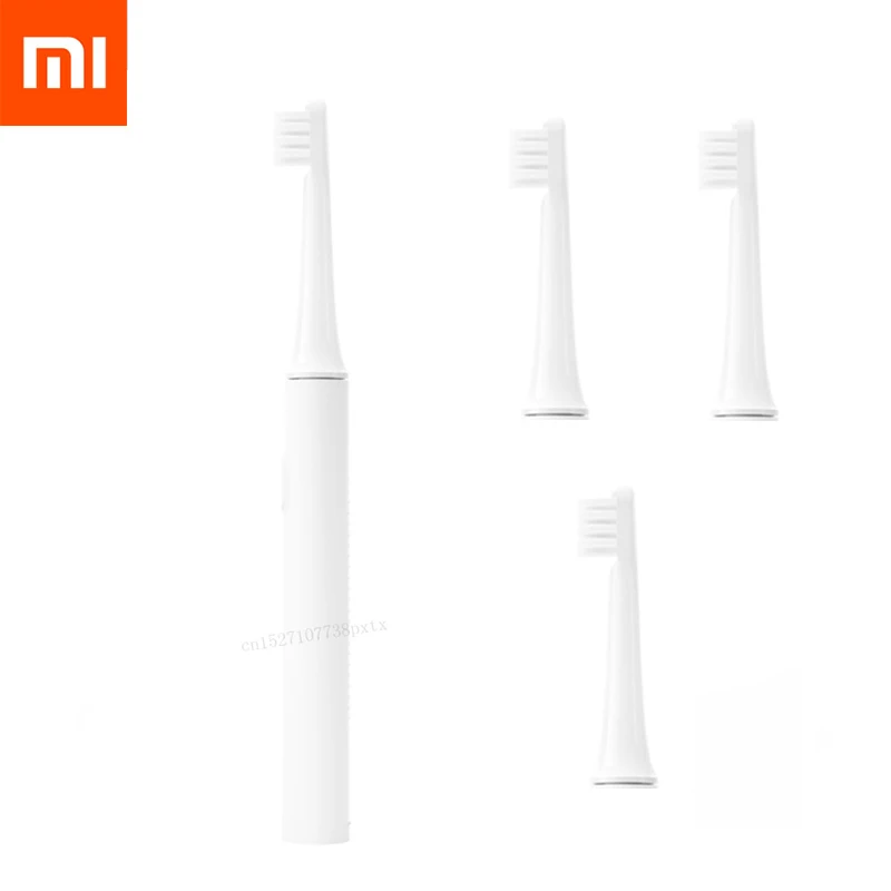 Brush with 3 Head Xiaomi Mijia T100 звуковая электрическая зубная щетка для взрослых Водонепроницаемая ультра звуковая автоматическая зубная щетка с зарядкой от USB - Color: Brush with 3 Head