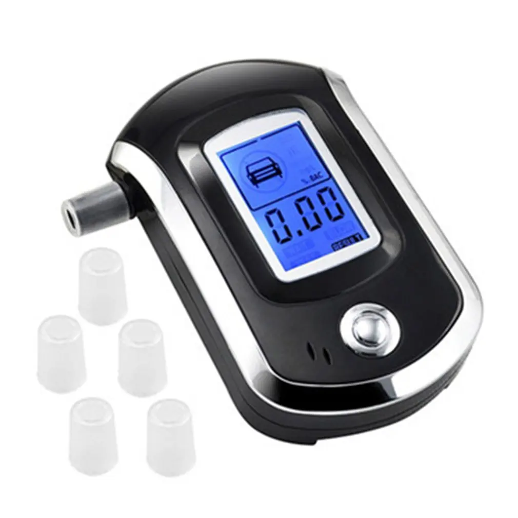 Professional LCD Alcohol Tester Portable Police Digital Alcohol Tester Respiratory Test Analyzer Alcohol Tester AT6000