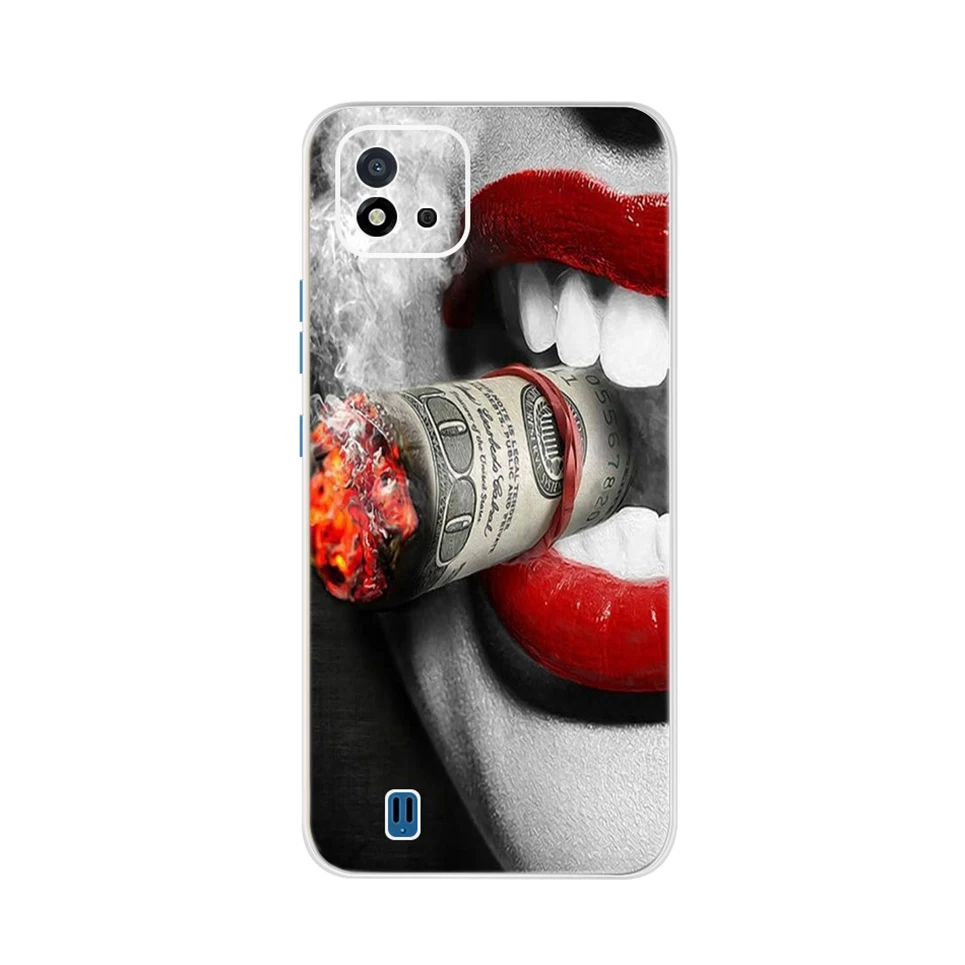 neck pouch for phone For Realme C11 2021 Case Cover Soft TPU Clear Back Shell Cartoon Cute Painting Slim Coque Fund For Realme C 11 RralmeC11 RMX3231 iphone waterproof bag Cases & Covers