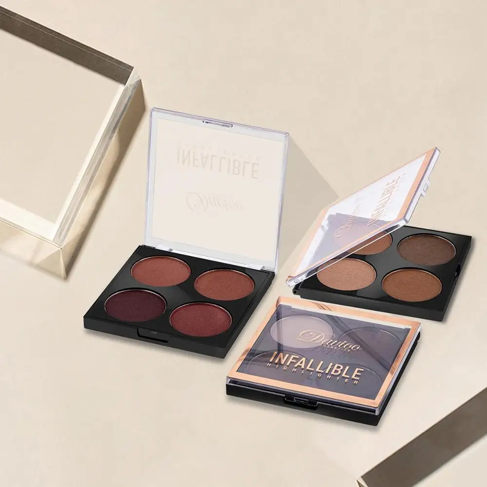 4 цвета Тени Мерцающая основа для лица макияжа хайлайтер прессованная пудра