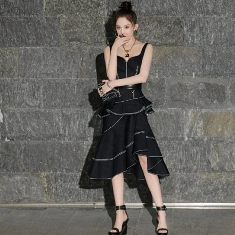 Женское джинсовое платье без бретелек модельное Брендовое Привлекательное миди