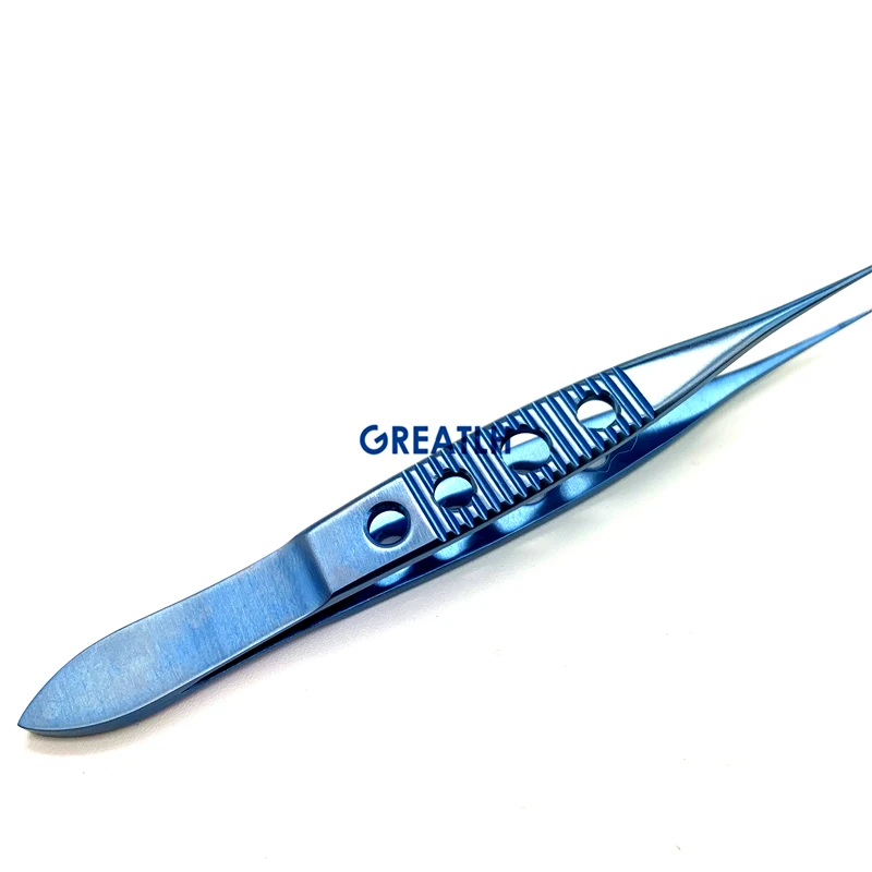 

ophthalmic 102mm Tweezers forceps Eye instrument Titanium Straight Toothed Clip