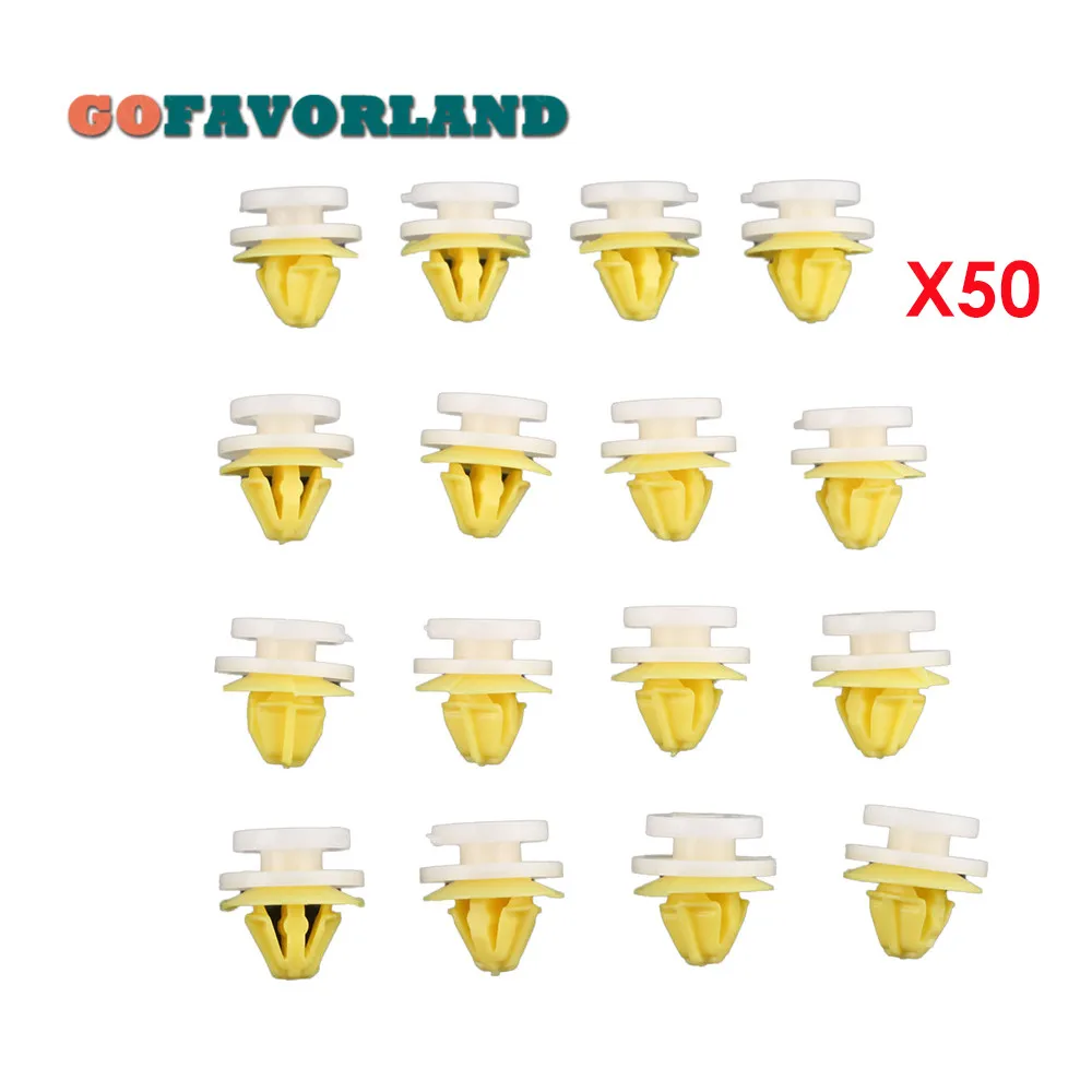 

50Pcs Car Fastener Clips Interior Trim Panel Door Card Clips Part Number 7703077250 For Renault Clio Megane ScenicTwingo