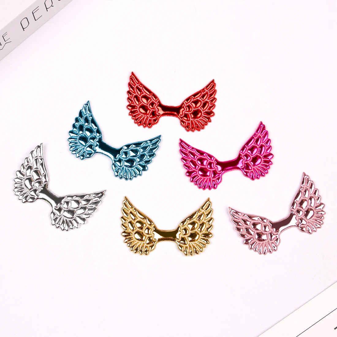 XIMA 20pcs/lot 5CM PU Leather Wings Apparel Sewing Patch Fashion Handmade Accessories for Bows No Clips DIY Hair Accessories