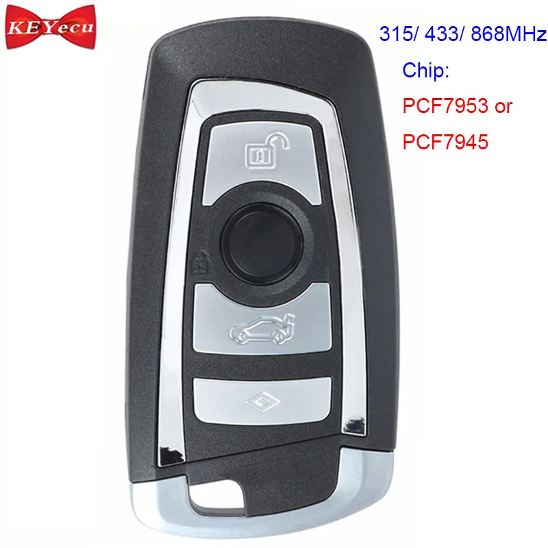 KEYECU для BMW FEM / BDC CAS4 + 2011 2017 дистанционный смарт ключ брелок KR55WK49863 315 МГц/433 МГц/868 МГц
