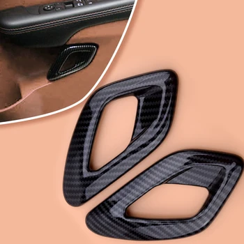 

beler 2pcs Carbon Fiber Style ABS Inner Door Handle Cover Trim Frame Moulding Fit For Dodge Challenger 2015 2016 2017 2018 2019