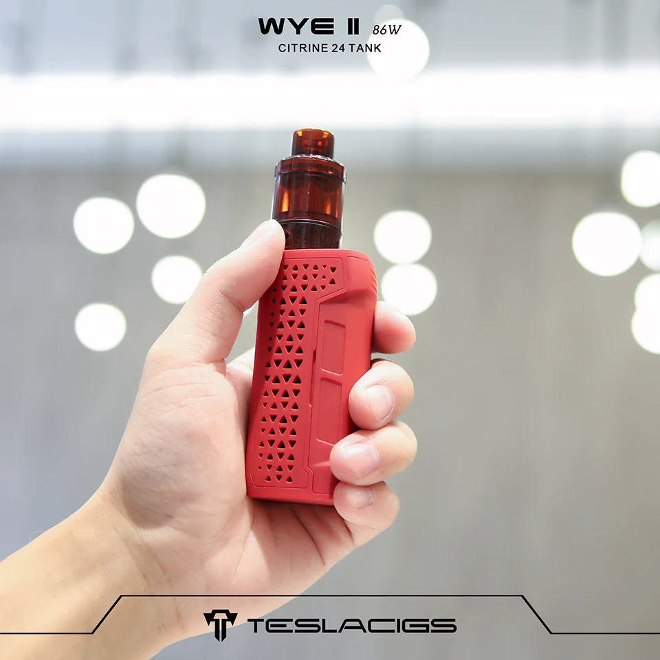 Original Veeape TESLACIGS WYE II 86W TC Vape Kit wi 4ml Citrine 24 Tank E cigarette vaping Kit vs Punk 86W Luxe Kit Shogun (6)