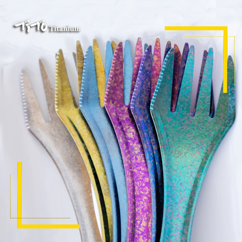 Camping Cutlery Titanium Spork Outdoor