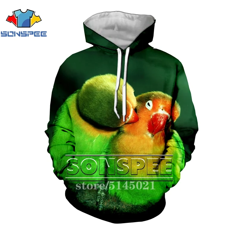 SONSPEE New 3D Print Fashion Men Women Sweatshirt Animal Parrot hoodie Hip Hop leisure Harajuku Pullover streetwear S2102