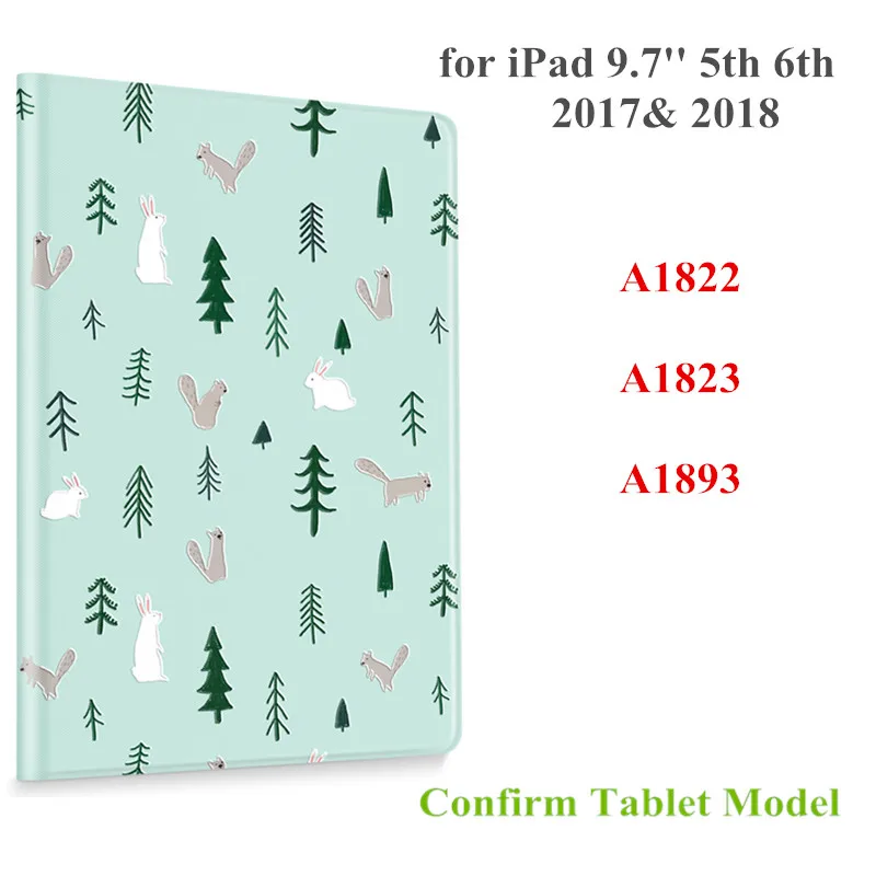 Для iPad цветной принт планшет кожаный чехол для iPad 3D рельефный защитный чехол умный чехол s - Цвет: iPad 9.7 2017 2018