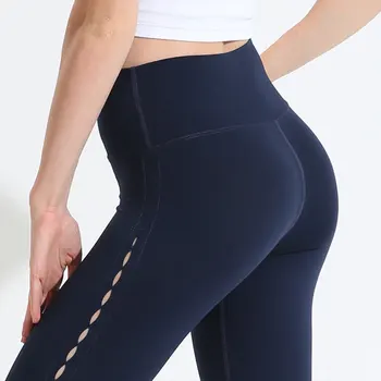 

CHRLEISURE Hollow Trend Leggings Women's Stretch Slim Leggings For Fitness High Waist Legins Women