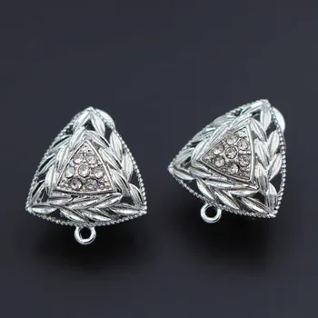 

10pairs Women Statement Triangle Earrings Post Linker Connectors Metal Base DIY for Middle East Women Tassel Hanging Earring