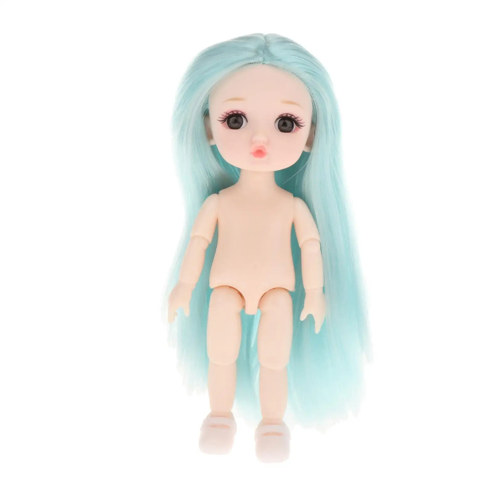 Cute 1/12 Mini BJD Dolls Naked Girl  Body 3D Eyes Toy For Girls Kids