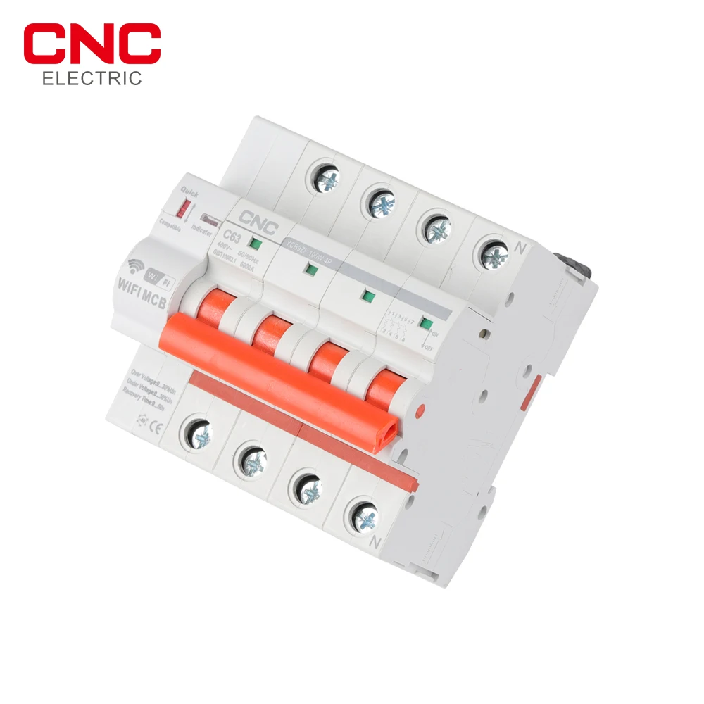CNC Din 레일 Tuya WIFI 회로 차단기 타이머 원격 제어 APP 스마트 자동 지능형 인터럽터 WIFI 스위치 MCB