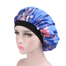 Эластичная лента круглая шелковая шапочка для душа шапочка для сна Femme женский ночной Чепчик для сна широкая головка аксессуары для ванной комнаты