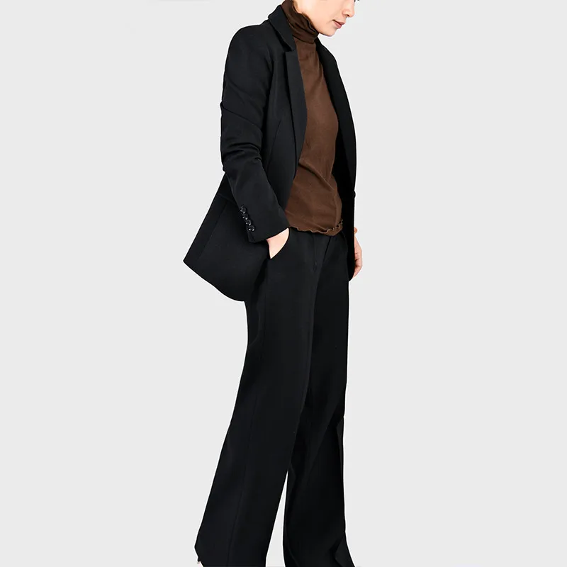 

Vintage Autumn Winter Thicken Women Pant Suit Light Green Notched Blazer Jacket & Pants Office Lady Wear Women Suits Female Sets