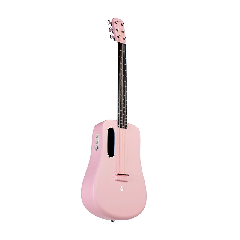 Pink LAVA ME 2 36 дюймов Акустическая Электрогитары углеродного волокна FreeBoost L2 пикап с задержка реверберации, хорового пения или эффект без усилителя - Цвет: Pink